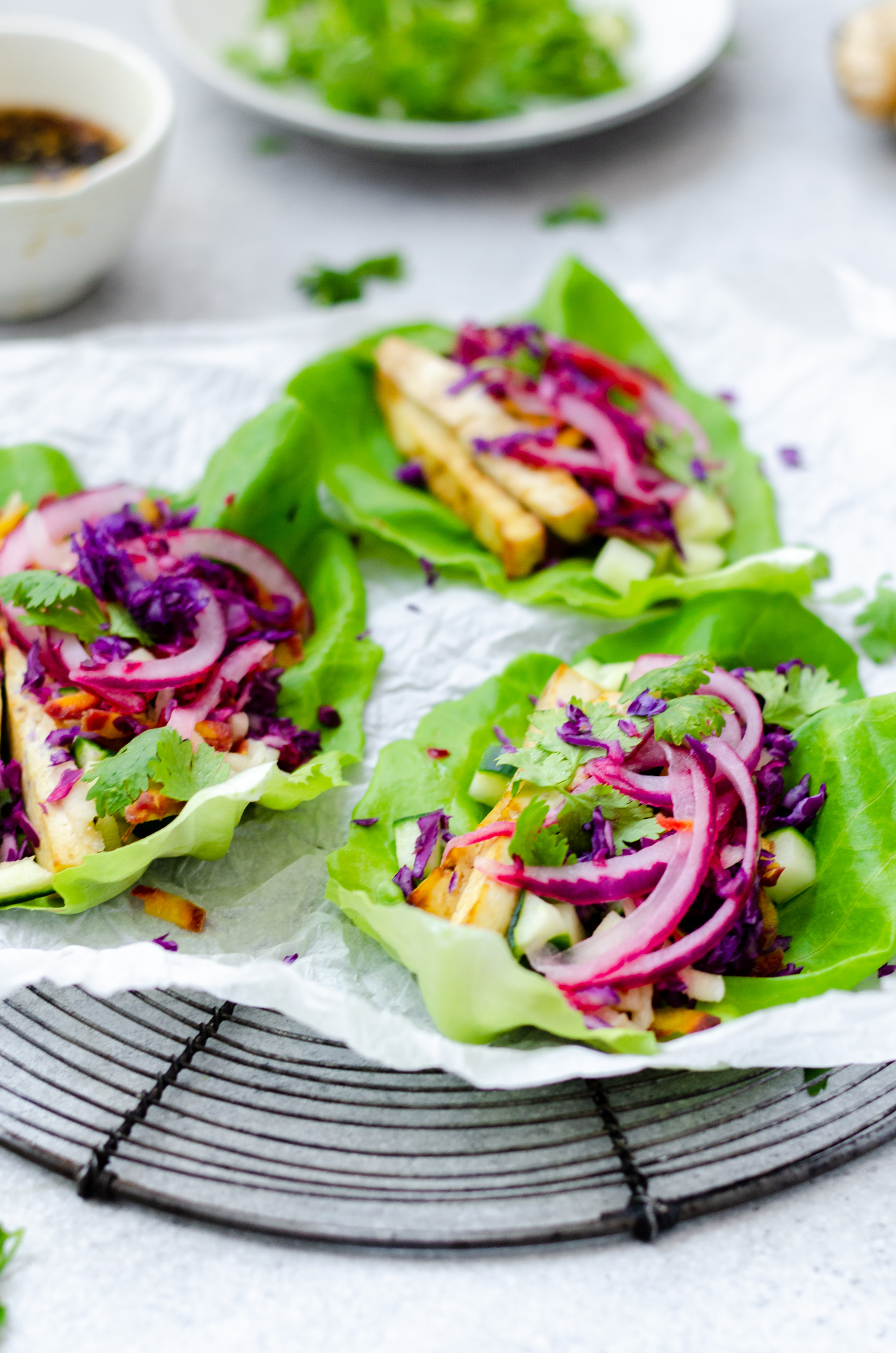 Thai-Inspired Tofu Lettuce Wraps : Eat Beautifully