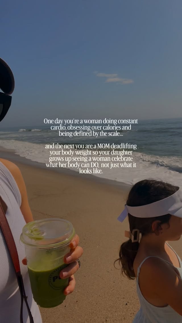 Let’s shape a different view for our daughters.

So many of us grew up in a generation that taught women to equate thinness with worth. To measure progress by the number on the scale. And that informed how we ate, how we exercised. 

It’s taken me years to unlearn that.

Now, I want my daughter to grow up watching a woman celebrate what her body can DO.

I want her to see me lift heavy things. Fuel my body. Take care of myself. Get stronger as I get older (she saw me lifting the other day and told me I "cooked" - or something like that 🤣)

There's nothing anything wrong with being thin (we don't body shame here). But because I want her to know that her body was never meant to be a measure of her worth.

I want her to grow up knowing that STRONG is beautiful, too.

Maybe changing the conversation for the next generation starts with changing the way we talk about—and treat—our own bodies.

#agebetter #womenover40 #strongmom #girlmom #workingmom