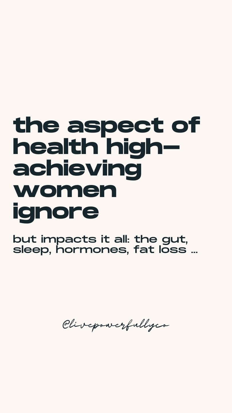 For years, I was doing with so many high achieving working women do; managing the career, the kids, the calendar, the workouts, the meals and everything in between.

I thought I was handling it, and I didn't realize how stressed I was until one of the stressors was gone.

The fact was, I was not handling it. I was ignoring it. We talk a lot about what women over 40 should add to get healthier. But your body also needs opportunities to recover. We can't eliminate stress. But we need to have a health strategy that accounts for stress instead of pretending it isn't there. 

That's a big part of how I think about health for high achieving women 40+. 

If you're doing all the things "right" but still aren't showing up like the powerful woman you are, DM me REBUILD. I'll tell you more about how I help them and figure out what their body actually needs.