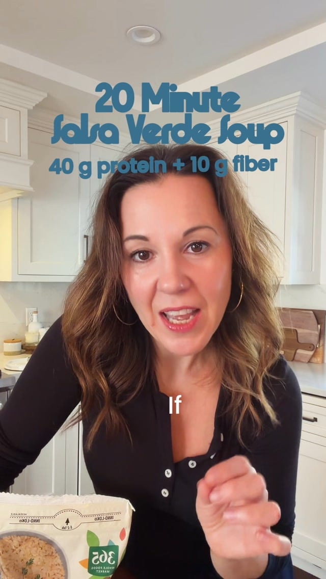 RECIPE BELOW 💪 Preparing nutritious meals doesn't have to be another part-time job.

Between work meetings, school pickups and kids' activities, is your lunch whatever you can grab in five minutes? A protein bar. A handful of crackers. Leftovers from your kid's plate. Or maybe you skip it altogether.

And then you're wondering why you're exhausted, craving something sweet at 3 PM and starving by dinner.

Here's the thing: You can't expect your body to perform at its best when you're consistently under-fueling it.
Especially in midlife, when getting enough protein to support muscle and enough fiber for gut and metabolic health becomes increasingly important.

But the solution isn't spending your entire Sunday prepping perfectly portioned meals. It's having a few easy, nutrient-dense options you can make once and eat on repeat.

You don't need more time. You need fewer decisions.
And that's exactly why I love this soup. 👇

Makes 4 servings: 
1 small white onion rings(about 1 cup chopped)
1 tbsp olive oil
1 pound of chicken (or sub 12 oz rotisserie chicken and cut out the chicken cooking time)
1 jar salsa verde
4 cups low sodium chicken bone broth (I like Dr. Kelly Ann)
1 can (3.5 cups) low sodium white beans (I like white navy beans), rinsed
1.5 cups frozen brown rice
1/2 cup sliced green onion
1/2 cup cilantro
more green onion, cilantro for garnish. 

Heat a large pot over medium high heat. Add olive oil. Add onion and cook for 3-5 minutes. Add raw chicken to the pot. Pour in salsa verde and bone broth. Cover and cook over medium heat for 10 minutes. In the meantime chop green onion and cilantro.
Once chicken is cooked through, shut off heat. Shred chicken in pot. Add green onion, cilantro and brown rice. Turn back on heat. Cook over medium heat. 

I'm a functional nutritionist and health coach helping ambitious women 40+ build strength, energy and lasting health without putting their lives on hold.

Follow @livepowerfullyco for less wellness noise and more practical strategies to feel strong, energized and healthy after 40.

#perimenopause #fitmom #womenover40