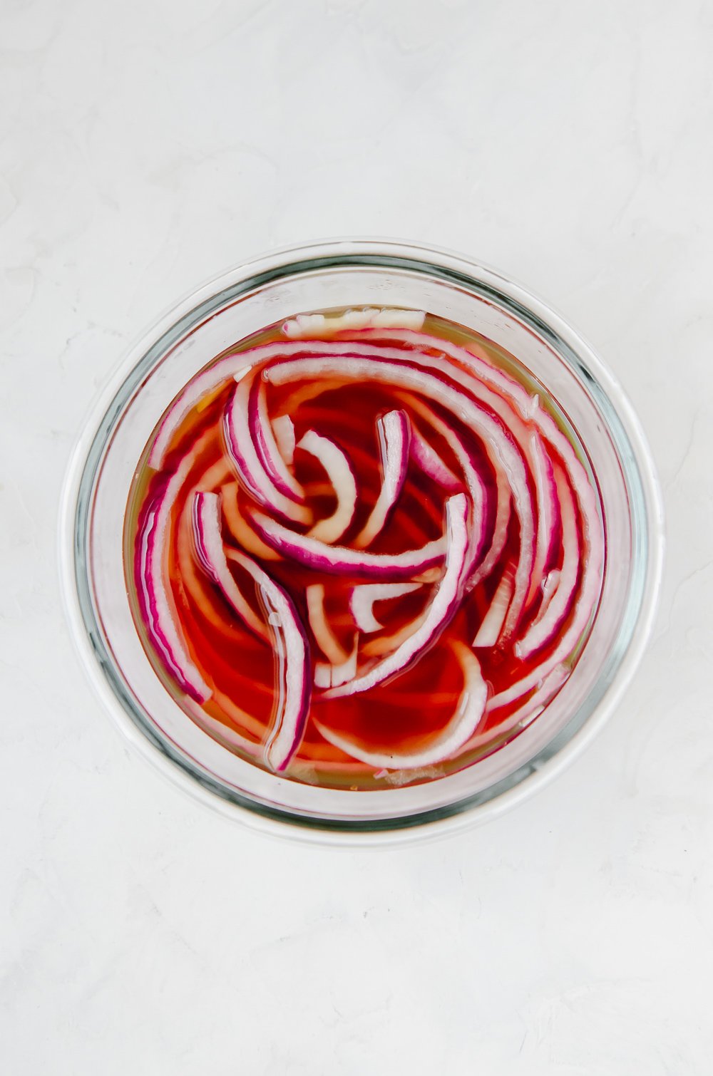 Bowl of quick pickled onions