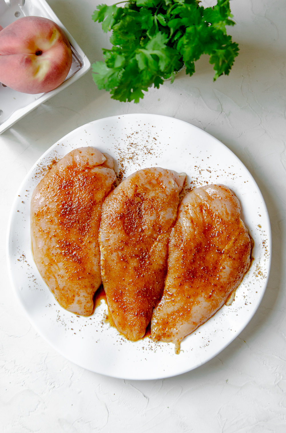 Seasoned grilled chicken breasts for peach salsa chicken recipe
