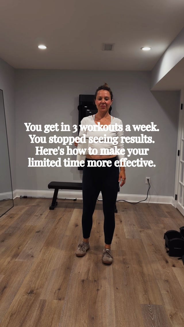 "I'm working out and not seeing results.” - I hear this all the time. It usually comes down to 4 things (I was guilty of all 4!)

1. Expecting workouts to do nutrition’s job. A workout burns less than you think, often 5 to 10% of your daily total. Daily movement and how you eat matter more. Track your food for three days to find the gaps.

2. Not lifting heavy enough. Muscle grows anywhere from 5 to 30 reps, as long as you finish within 1 to 3 reps of failure. Burning and shaking feel strenuous but isn't enough to build muscle. If you could do eight more, go heavier. Lifting to failure means you can’t do another rep without your form breaking down. 

3. Doing mostly combo moves instead of compound lifts.
A compound lift moves more than one joint and works several muscles at once: squats, deadlifts, rows, push-ups, overhead presses. A combo stacks two moves together, like a squat into an overhead press. The weight is capped by what your shoulders can press, so your legs never get challenged enough. Do them separately and go heavier on each for a more effective workout.

4. Skipping recovery. Muscle is built in the days after you lift. HIIT or excessive cardio on every off day, plus short sleep, and an unregulated nervous system leaves your body nothing to rebuild with. Walk more. Sleep more. Eat protein and enough carbs. 

Note: you shouldn't give up heart healthy cardio up completely, you just need to make sure you are sequencing it in such a way that you have recovery time as well.

Three focused strength sessions done right a week can get you further than 5/6 or 7 exhausting ones. 

Not sure where to start? Comment REBUILD and I’ll send you my free guide with a full body workout you can do in under 30 minutes, plus the sleep, fuel, and recovery habits that make it work.

#perimenopause #womenover40 #workingmom #workingmomlife